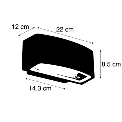 QAZQA Modern buitenwandlamp grafiet 14,3 cm IP44 - Latina