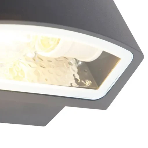 QAZQA Modern buitenwandlamp grafiet 14,3 cm IP44 - Latina