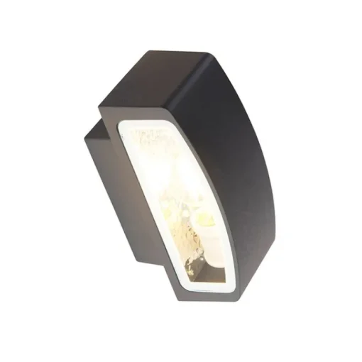 QAZQA Modern buitenwandlamp grafiet 14,3 cm IP44 - Latina