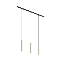 QAZQA Modern railsysteem met 3 hanglampen beige met zwart 1-fase - Slimline Keno