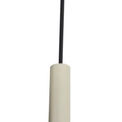 QAZQA Modern railsysteem met 3 hanglampen beige met zwart 1-fase - Slimline Keno