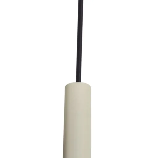 QAZQA Modern railsysteem met 3 hanglampen beige met zwart 1-fase - Slimline Keno