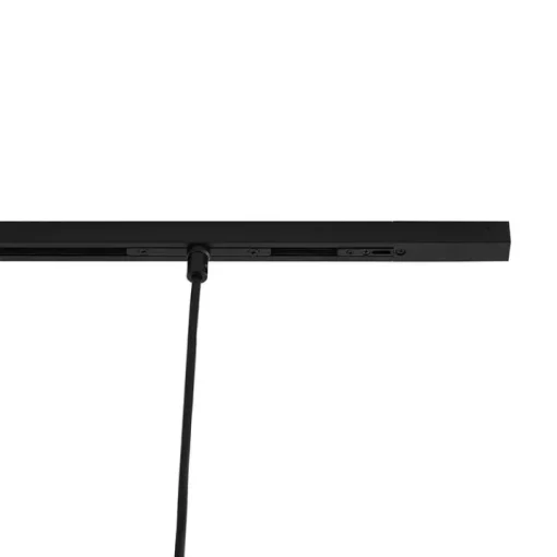 QAZQA Modern railsysteem met 3 hanglampen beige met zwart 1-fase - Slimline Keno