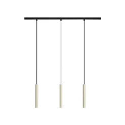 QAZQA Modern railsysteem met 3 hanglampen beige met zwart 1-fase - Slimline Keno