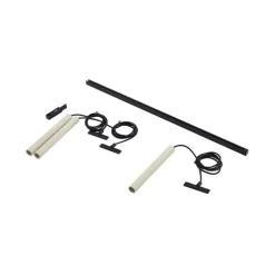 QAZQA Modern railsysteem met 3 hanglampen beige met zwart 1-fase - Slimline Keno