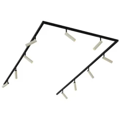 QAZQA Modern railsysteem met 10 spots beige met zwart 1-fase - Slimline Uzzy