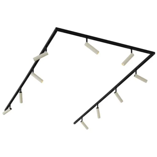 QAZQA Modern railsysteem met 10 spots beige met zwart 1-fase - Slimline Uzzy