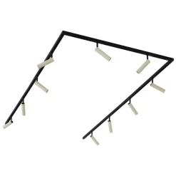 QAZQA Modern railsysteem met 10 spots beige met zwart 1-fase - Slimline Uzzy