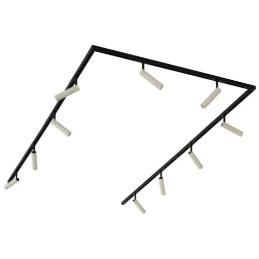 QAZQA Modern railsysteem met 10 spots beige met zwart 1-fase - Slimline Uzzy