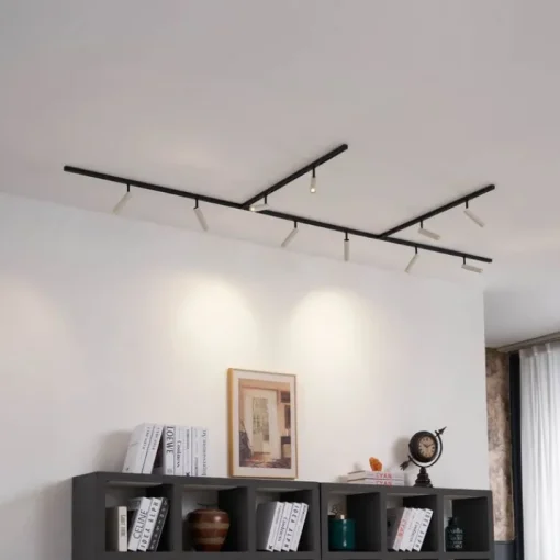 QAZQA Modern railsysteem met 10 spots beige met zwart 1-fase - Slimline Uzzy