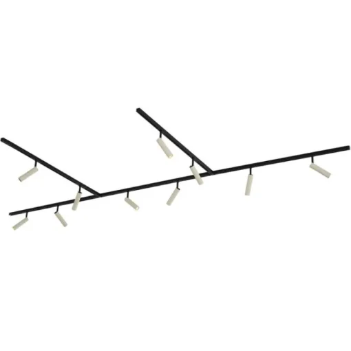 QAZQA Modern railsysteem met 10 spots beige met zwart 1-fase - Slimline Uzzy