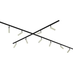 QAZQA Modern railsysteem met 10 spots beige met zwart 1-fase - Slimline Uzzy