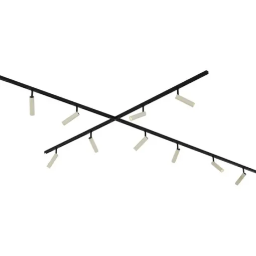 QAZQA Modern railsysteem met 10 spots beige met zwart 1-fase - Slimline Uzzy