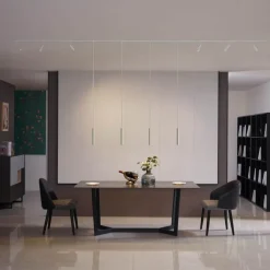 QAZQA Modern railsysteem met 6 spots en 4 hanglampen beige met wit 1-fase - Slimline Uzzy Keno