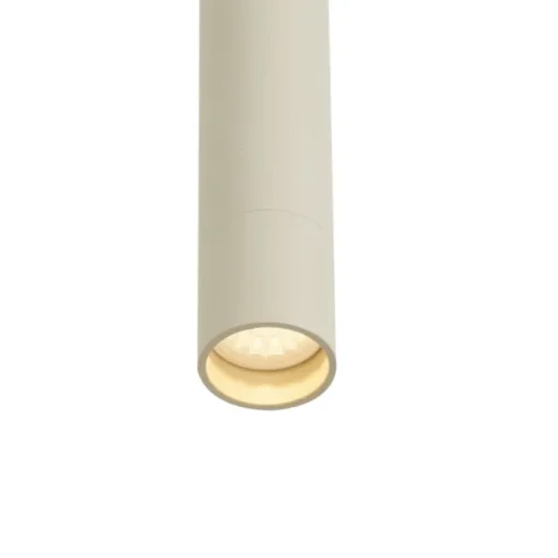 QAZQA Modern railsysteem met 6 spots en 4 hanglampen beige met wit 1-fase - Slimline Uzzy Keno