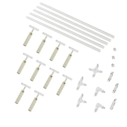 QAZQA Modern railsysteem met 10 spots beige met wit 1-fase - Slimline Uzzy