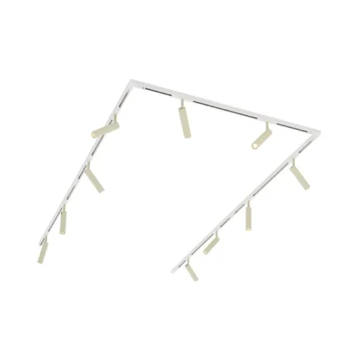 QAZQA Modern railsysteem met 10 spots beige met wit 1-fase - Slimline Uzzy