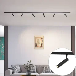 QAZQA Modern railsysteem met 6 spots zwart 1-fase - Slimline Uzzy