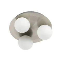 QAZQA Moderne badkamer plafondlamp staal 3-lichts - Cederic