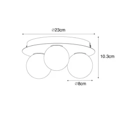 QAZQA Moderne badkamer plafondlamp staal 3-lichts - Cederic