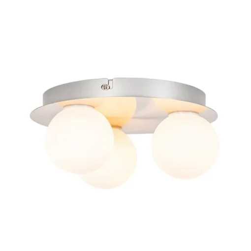 QAZQA Moderne badkamer plafondlamp staal 3-lichts - Cederic
