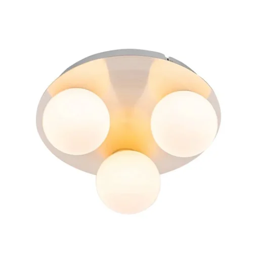 QAZQA Moderne badkamer plafondlamp staal 3-lichts - Cederic