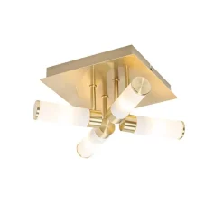 QAZQA Moderne badkamer plafondlamp messing 4-lichts IP44 - Bath