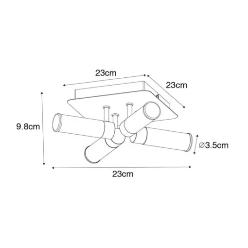 QAZQA Moderne badkamer plafondlamp messing 4-lichts IP44 - Bath