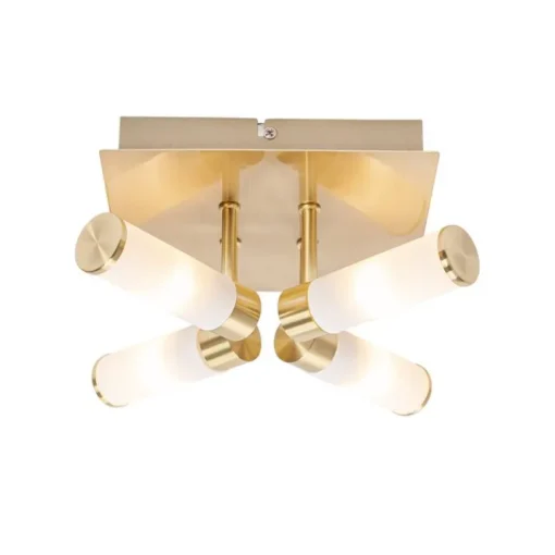 QAZQA Moderne badkamer plafondlamp messing 4-lichts IP44 - Bath