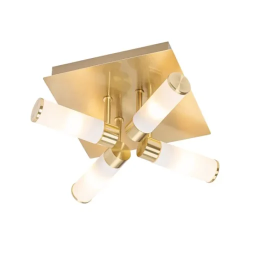 QAZQA Moderne badkamer plafondlamp messing 4-lichts IP44 - Bath