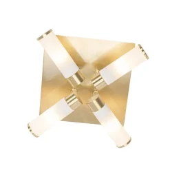QAZQA Moderne badkamer plafondlamp messing 4-lichts IP44 - Bath