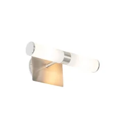 QAZQA Moderne badkamer wandlamp staal IP44 2-lichts - Bath