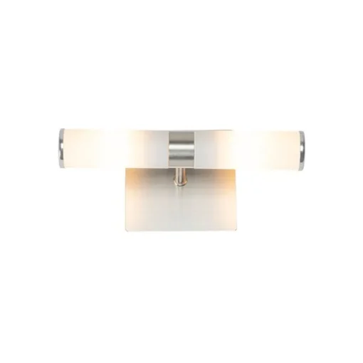 QAZQA Moderne badkamer wandlamp staal IP44 2-lichts - Bath