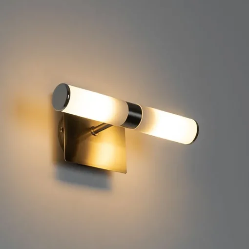 QAZQA Moderne badkamer wandlamp staal IP44 2-lichts - Bath