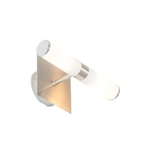 QAZQA Moderne badkamer wandlamp staal IP44 2-lichts - Bath