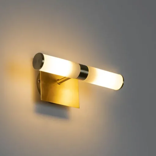 QAZQA Moderne badkamer wandlamp goud IP44 2-lichts - Bath
