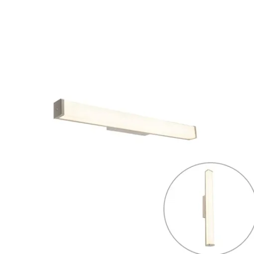 QAZQA Moderne badkamer wandlamp staal 62 cm IP44 - Cascada