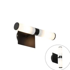 QAZQA Moderne badkamer wandlamp zwart IP44 2-lichts - Bath