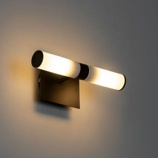 QAZQA Moderne badkamer wandlamp zwart IP44 2-lichts - Bath