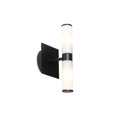 QAZQA Moderne badkamer wandlamp zwart IP44 2-lichts - Bath