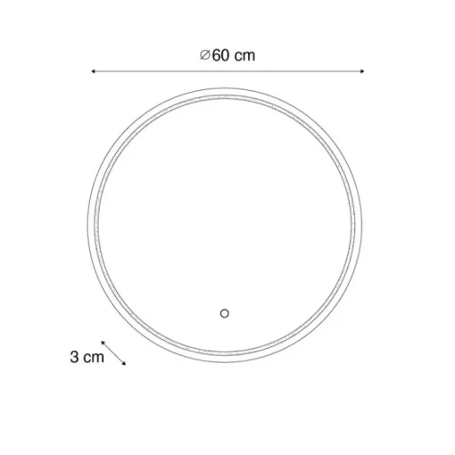 QAZQA Moderne badkamerspiegel 60 cm incl. LED en touch dimmer - Sebas
