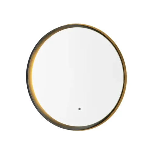 QAZQA Moderne badkamerspiegel zwart incl. LED en touch dimmer - Pim
