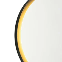 QAZQA Moderne badkamerspiegel zwart incl. LED en touch dimmer - Pim