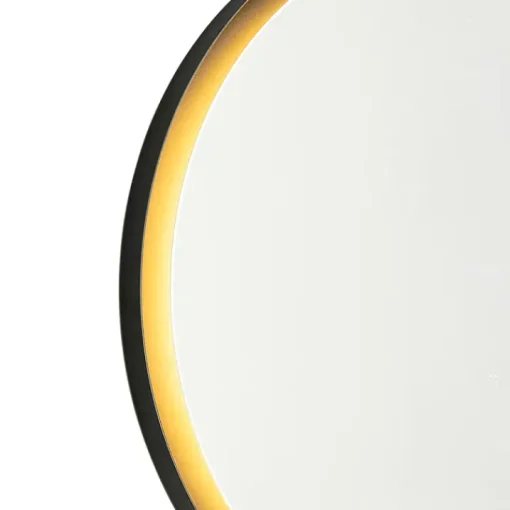 QAZQA Moderne badkamerspiegel zwart incl. LED en touch dimmer - Pim