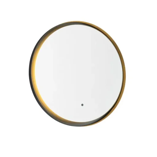QAZQA Moderne badkamerspiegel zwart incl. LED en touch dimmer - Pim