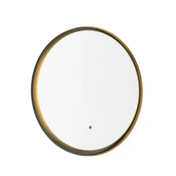 QAZQA Moderne badkamerspiegel zwart incl. LED en touch dimmer - Pim