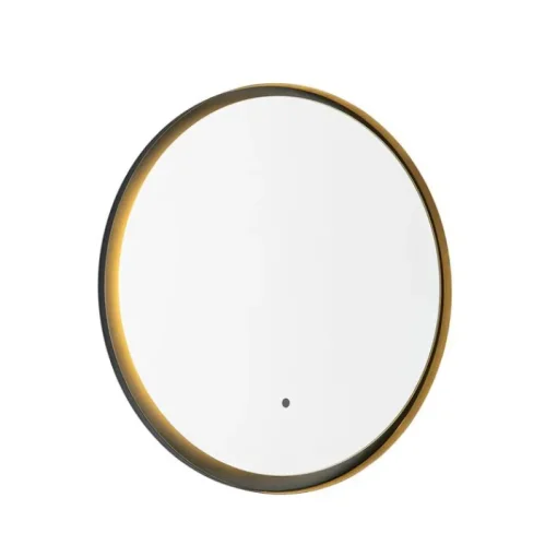 QAZQA Moderne badkamerspiegel zwart incl. LED en touch dimmer - Pim