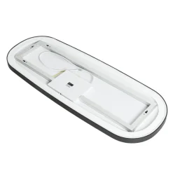 QAZQA Moderne badkamerspiegel zwart incl. LED en touch dimmer - Geraldien