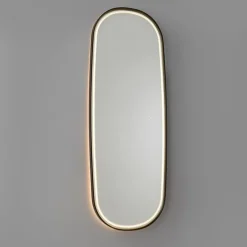 QAZQA Moderne badkamerspiegel zwart incl. LED en touch dimmer - Geraldien