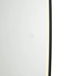 QAZQA Moderne badkamerspiegel zwart incl. LED en touch dimmer - Geraldien